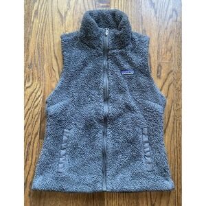 Patagonia Vest Women Size Small Gray Los Gatos Fuzzy Fleece Full Zip Lined